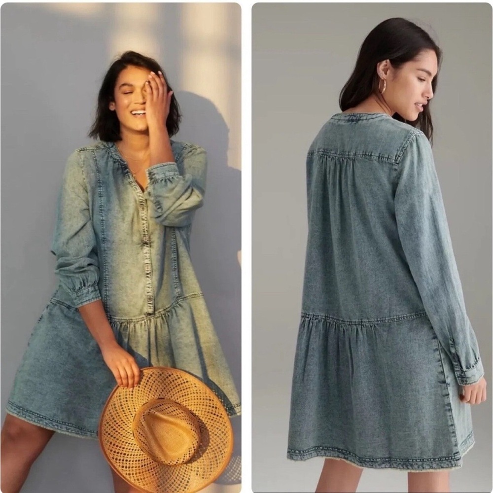 ANTHROPOLOGIE PILCRO Lorelei‎ Tunic Denim Dress